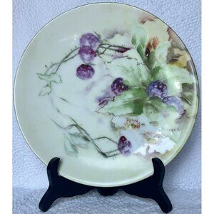 Antique Thomas Sevres Snack Plate c1908-1939 Mark Raspberries Signed Murse